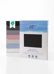 Простыня на резинке джерси 100% хлопок 180 х 200 + 30 см, кремовая KK Shopping