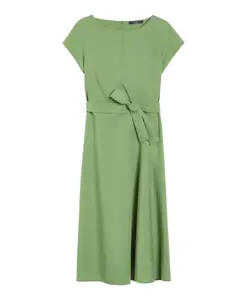 Зеленое платье миди с вырезом-лодочкой Weekend Max Mara, зеленый