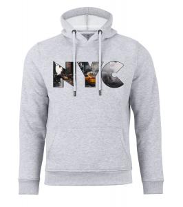 Толстовка Cotton Prime Skyline Hoodie New York Weltenbummler Kollektion, серый меланж