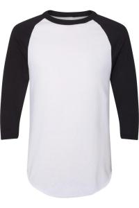 Бейсбольная майка Augusta Sportswear с рукавом реглан три четверти, белый/черный