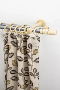 Карниз для штор GARESA "PEMPIA", 2 направляющие, желаемая длина, комплект для штор, выдвижной, пуговица с вырезами, с кольцами Л: 100 см, цвет natur/chromfarben