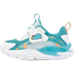 Дышащие, противоударные, низкие детские туфли для младенцев и малышей QIAODAN, белый/синий