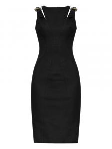 Платье-карандаш из денима Versace Jeans Couture, черный