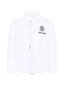 Рубашка с логотипом Roberto Cavalli Junior, белый