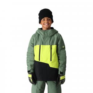 Детская утепленная куртка Geo 686, Cypress Lime Colorblock