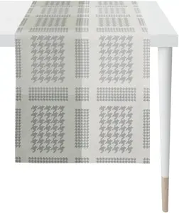 АПЭЛТ дорожка для стола "Алексис, СТИЛЬ ЛОФТ, Жаккард", (1 шт.) APELT 44х140 см, белый/серый/серебристый