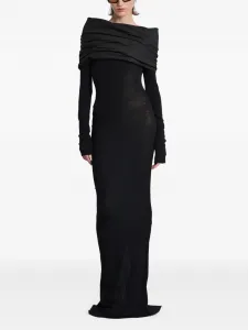 Платье макси с драпированными плечами ENTIRE STUDIOS, черный