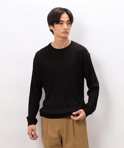 Вязаный свитер с круглым вырезом в японских цветах Comme Ca Ism, цвет True Black (Black)