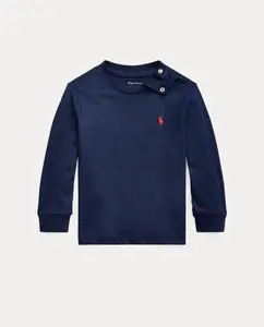 Детская трикотажная футболка с длинным рукавом для мальчика Polo Ralph Lauren, темно-синий