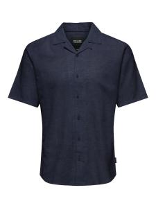 Повседневная рубашка Only & Sons Slim fit Button Up Shirt ONSCaiden, темно-синий