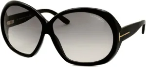 Модные солнцезащитные очки Natalia: блестящий черно-серый градиент Tom Ford, Black