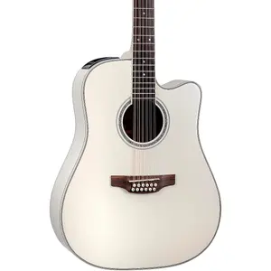 Акустико-электрогитара Takamine GD37CE 12-струнная Dreadnought, перламутрово-белая