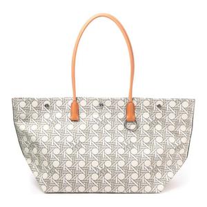 TORY BURCH Сумка-шоппер с кожаной отделкой