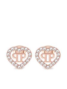 Серьги в форме сердца Philipp Plein, розовый