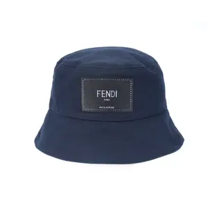 FENDI Кепка-ведро с узкими полями и нашивкой с логотипом, Blue