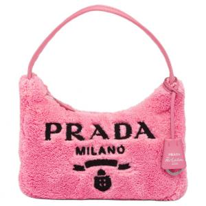Re Edition 2000 Мини-сумка из вельвета Лепестковый розовый/Черный PRADA