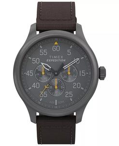 Мужские круглые часы Expedition Field Quartz из аналогового коричневого материала, ремешок 43 мм Timex, коричневый