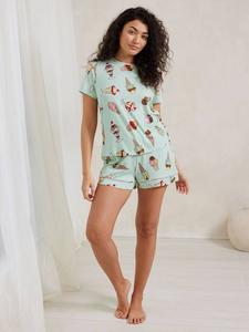 Комплект пижамы с коротким рукавом Ice Cream Chelsea Peers, Green/Multi