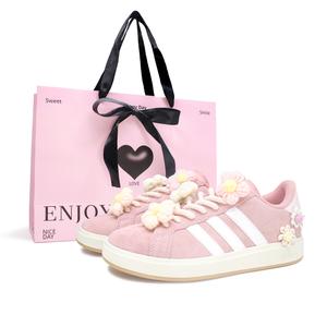 Adidas Кроссовки для скейтбординга GRAND COURT 00s Abrasion Resistant низкие унисекс Pink White