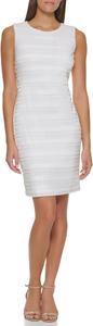 Женское мини-платье-футляр Tommy Hilfiger без рукавов с круглым вырезом и текстурированной отделкой, Ivory