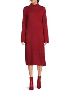 Платье-миди Kiara с воротником-стойкой и трикотажным принтом Area Stars, бордовый