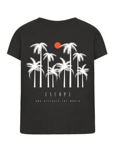 Женская футболка Box Tee Escape Discover the World Palm Trees черного цвета F4NT4STIC