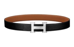 HERMES Ремень женский из коровьей кожи, Black/Brown