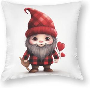 HighonHi Декоративные сатиновые наволочки с принтом гномов и клеткой Pillow-3