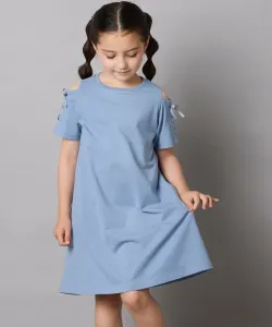 Платье с открытыми плечами и шнуровкой Avv, цвет Blue