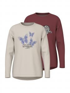 NAME IT Лонгслив 'NKFVIX' в цвете гридж, винно-красная