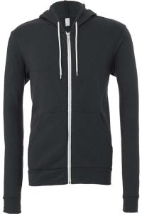 Толстовка с капюшоном BELLA + CANVAS из флисовой губки с застежкой-молнией, темно-серый