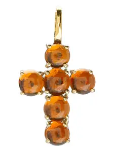 18K yellow gold Ismène Cross carnelian pendant We by WHITEbIRD, оранжевый