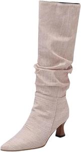 Женские ботильоны с заостренным носком, повседневные кожаные туфли на каблуке, обувь на осень и зиму Generic, Pnnrk