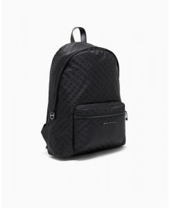 Мужской рюкзак из атласной жаккардовой ткани с логотипом по всей поверхности A|X Armani Exchange, Black