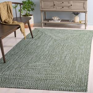 Ковер SAFAVIEH, 153 x 244 см, Washable Rug Braided Collection - Dark Green, ручной работы, для помещений и улицы, устойчив к погодным условиям, идеален для патио, гостиной, прихожей, столовой (BRA260X)