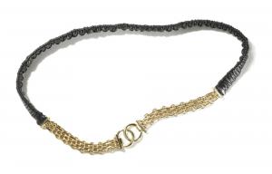 Металлическая цепь на талию для женщин CHANEL, черный/золотой