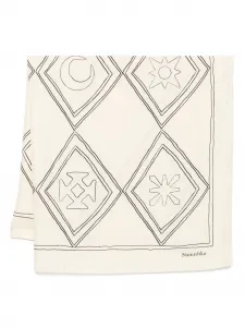 Шелковый платок с узором аргайл Nanushka, нейтральный