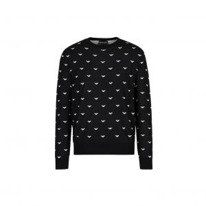 EMPORIO ARMANI Вязаный свитер мужской черный FW22