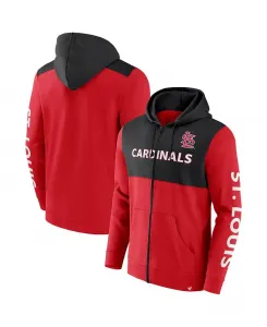 Мужская толстовка с молнией St. Louis Cardinals Ace красного и черного цветов Fanatics
