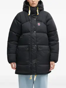 Стеганое пальто с логотипом Fjallraven, черный