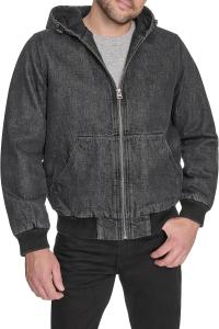 Мужская куртка-бомбер Levi's с капюшоном, Black Wash Denim