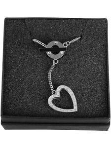 Adeliás Женское колье - цепочка-якорь из нержавеющей стали с кубическим цирконием, 48 см, серебро