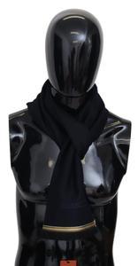 Элегантный шерстяной шарф унисекс с вышитым логотипом Missoni, черный