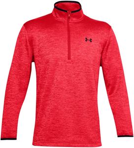 Мужская флисовая футболка Under Armour Armour с застежкой-молнией 1/2, Red (600)/Black
