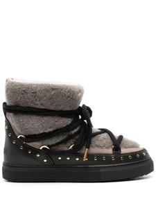 Женские ботинки Inuikii зимние на шнуровке, бежевый/черный