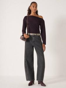 Хлопковая блузка с асимметричным вырезом HUSH