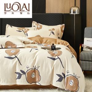 LUOLAI HOME Комплект постельного белья 4 предмета, размер 220x240 см, простыня, цвет Huazhi