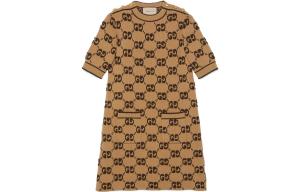 Платье Gucci с короткими рукавами, верблюжье-коричневый