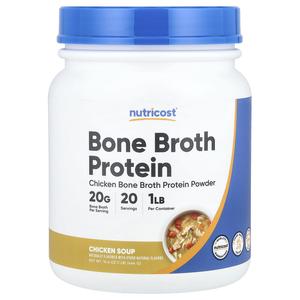 Nutricost, Bone Broth Protein, куриный суп, 464 г (1 фунт)