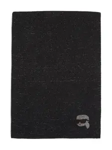 Шарф с логотипом и стразами Karl Lagerfeld, черный